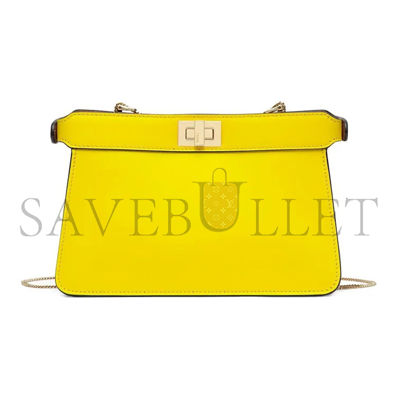 FENDI NAPPA SMALL PEEKABOO I SEE U EAST WEST CHAIN SATCHEL LIMONE 8BN322ADYDF1D4I (21*14*10cm)